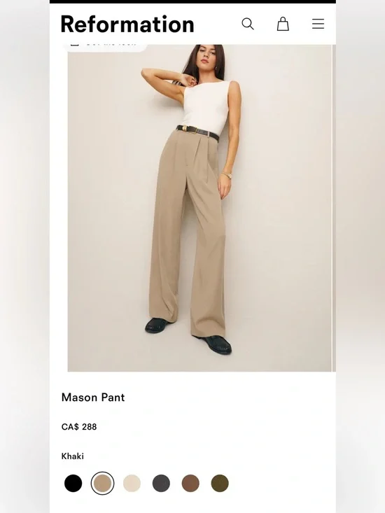 Reformation Mason Wide Leg Pant size - Picture 3 of 11